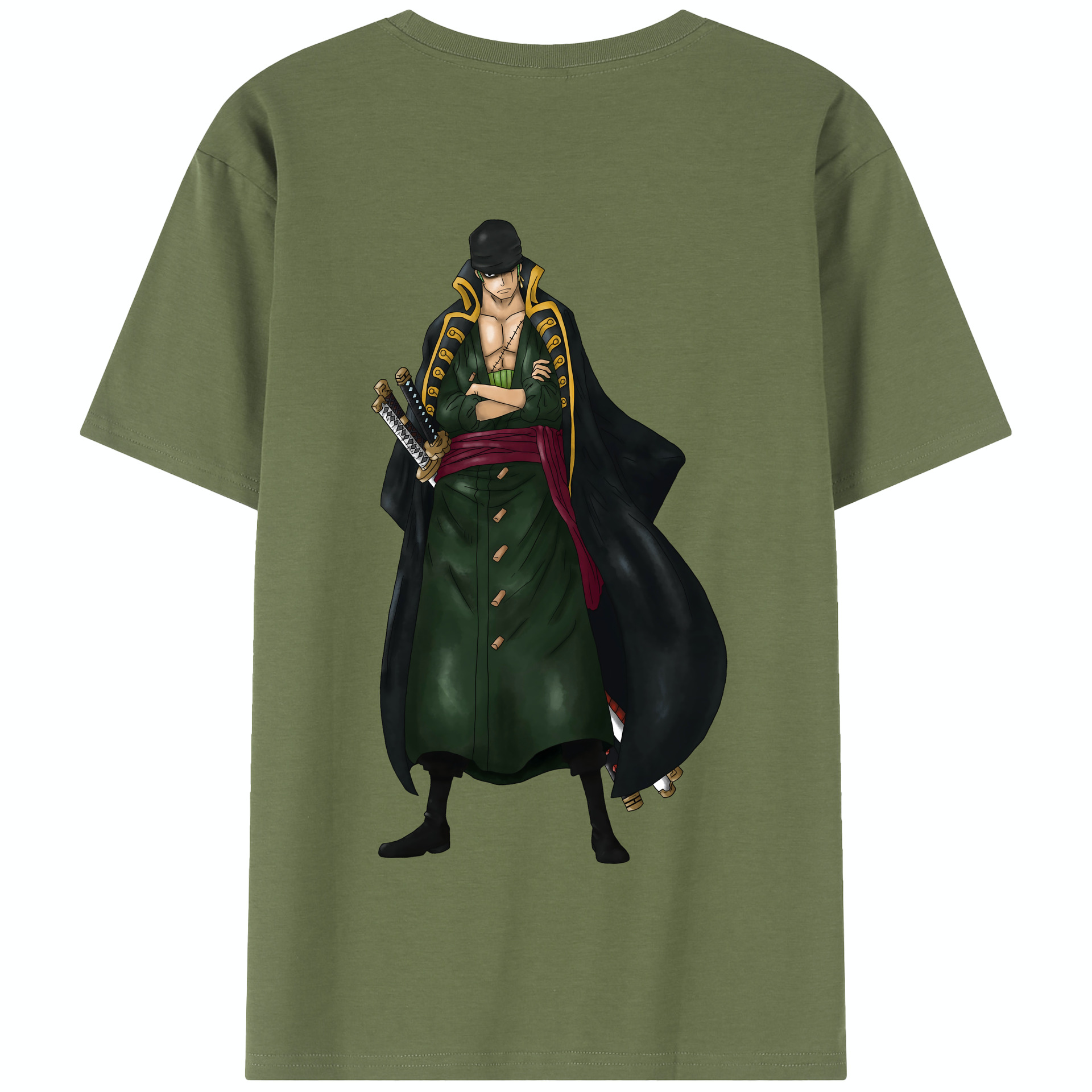 ワンピース ロロノア・ゾロ ONE PIECE Roronoa Zoro 綿100％半袖Tシャツ（背面プリント）